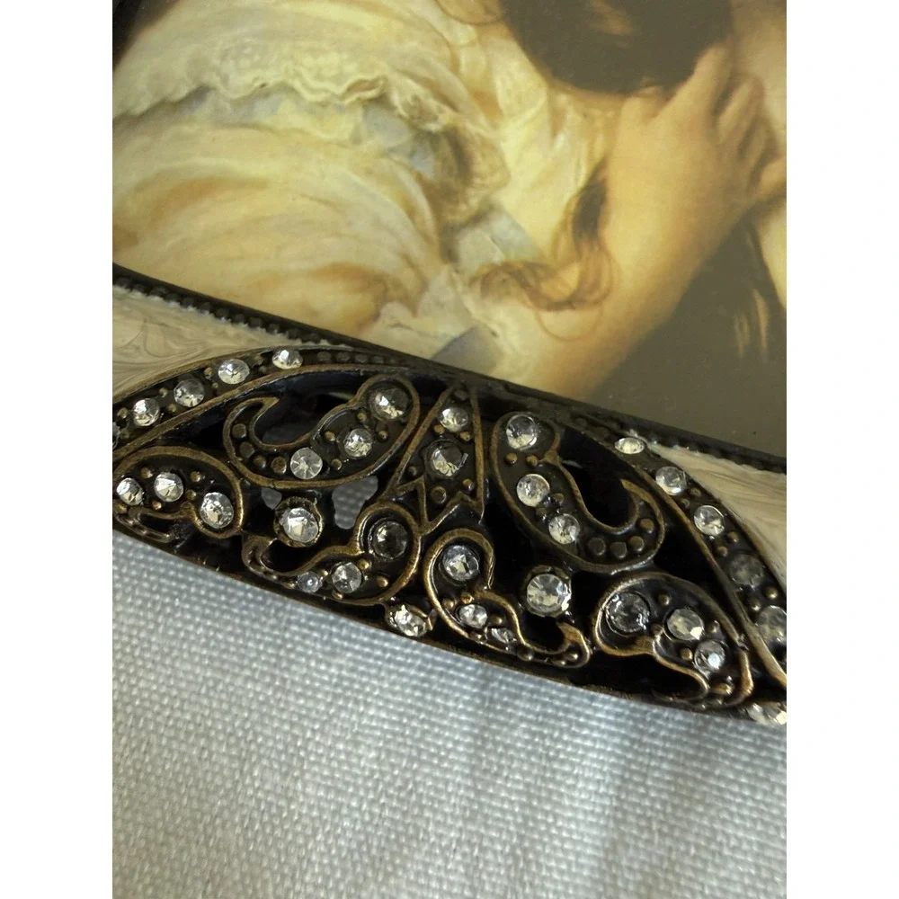 Burgundy Rhinestone Embellished Small Picture Frame elegant